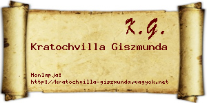 Kratochvilla Giszmunda névjegykártya